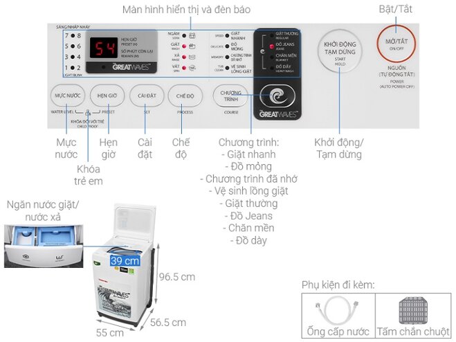 Máy giặt Toshiba 9kg AW-K1000FV(WW)