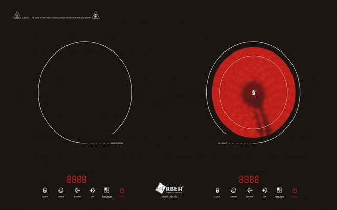 Bếp từ hồng ngoại âm 2 vùng nấu Arber AB-372