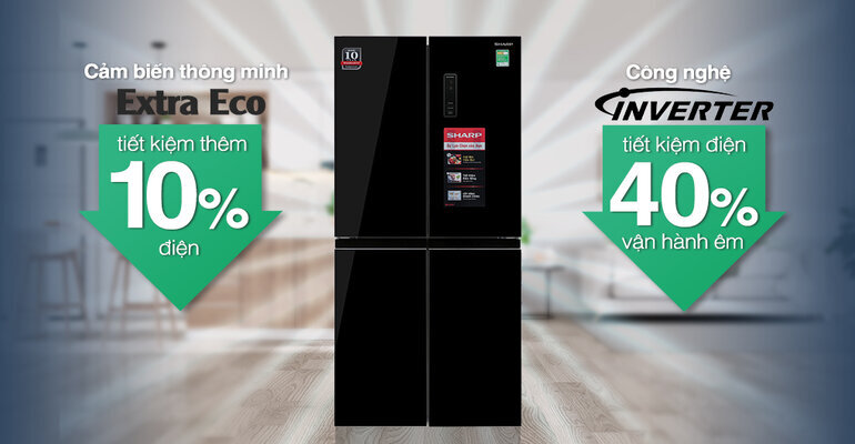 tủ lạnh Sharp SJ-FX420V-DS Inverter 362 lít tiết kiệm điện năng tối ưu