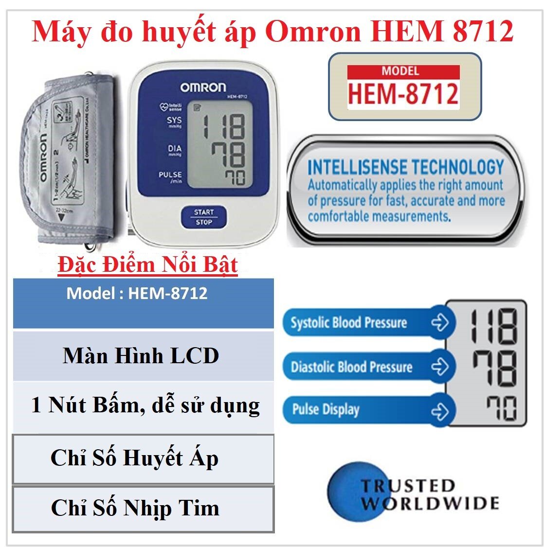 Máy đo huyết áp HEM-8712 