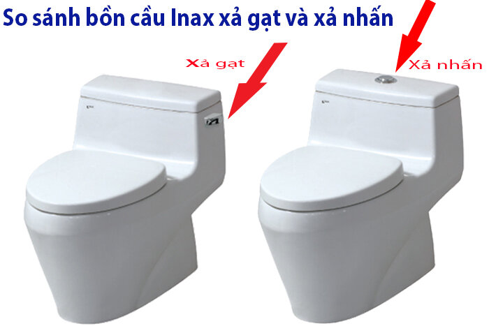  Khác biệt giữa bồn cầu xả gạt và bồn cầu xả nhấn