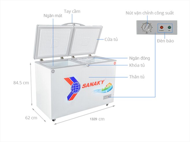 Tủ đông Sanaky 400 lít VH-4099W1