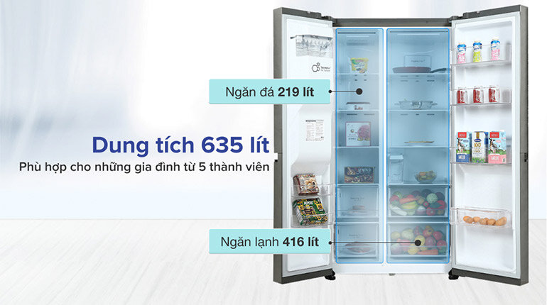 Sở hữu dung tích khủng, phù hợp với những gia đình có 5 thành viên trở lên