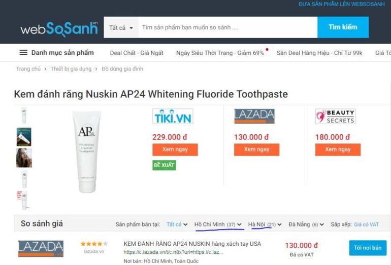 so sánh giá và quyết định nơi mua