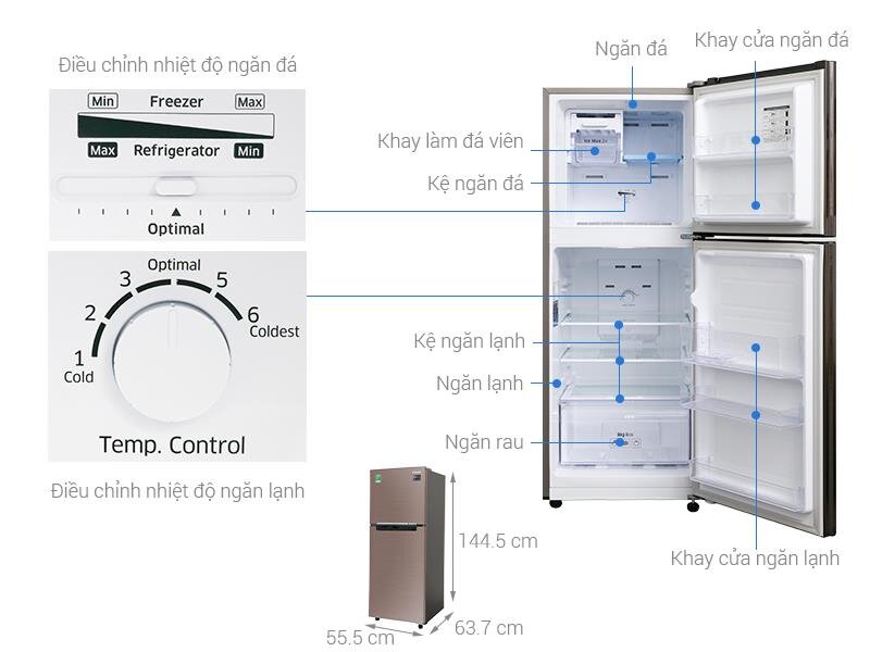 Tủ lạnh Samsung RT20HAR8DDX/SV 208 lít