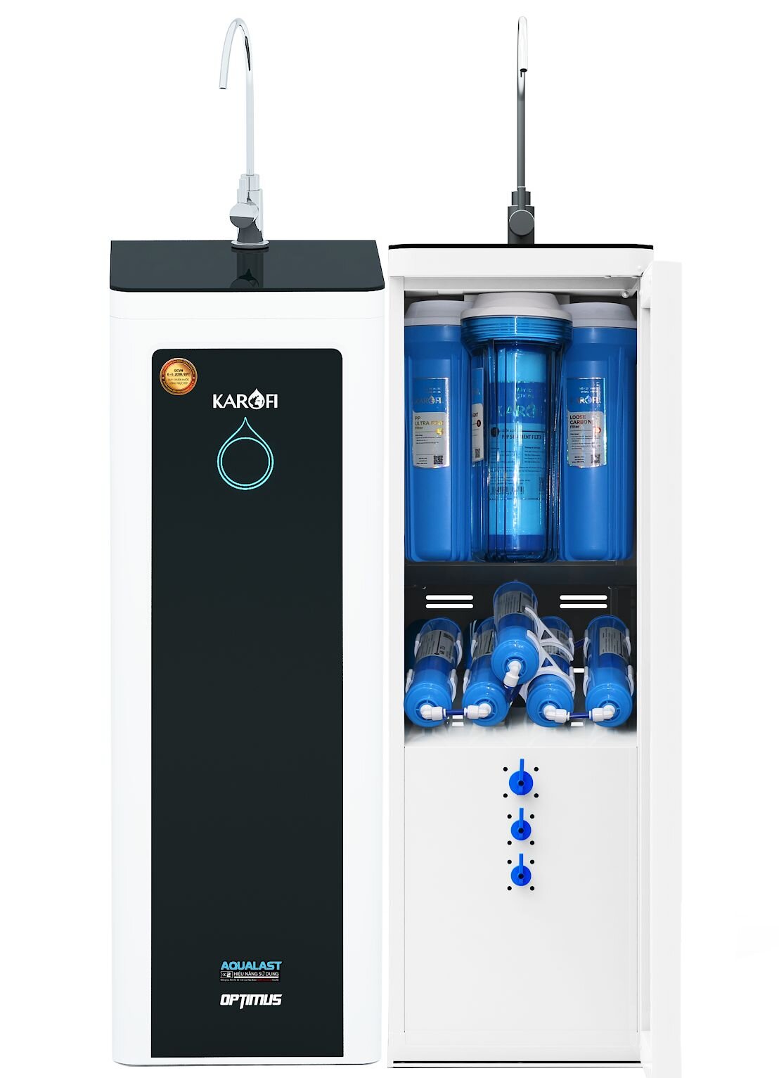 Hệ thống 9 lõi lọc đạt chuẩn của máy lọc nước Karofi Optimus O-i229/A