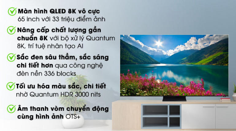 Bộ xử lý Quantum 8K tối ưu hóa khả năng hiển thị trên Smart Tivi Qled Samsung 8k 65 Inch Qa65q950ts