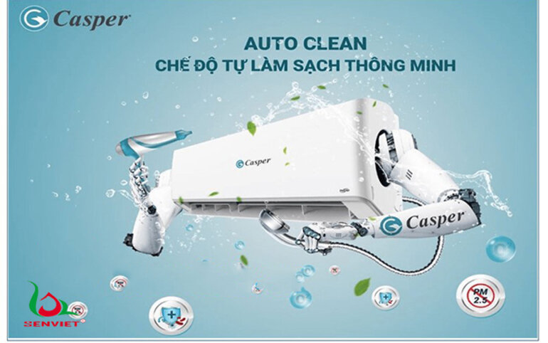 Kích hoạt chức năng iClean, điều hòa Casper sẽ làm lạnh bề mặt dàn lạnh