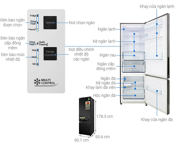 Tủ lạnh Panasonic inverter 322 lít nr-bc360qkvn - Giá tham khảo: 13,5 triệu vnd