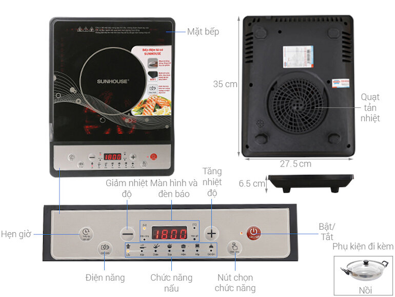 Bếp điện từ đơn Sunhouse SHD6149