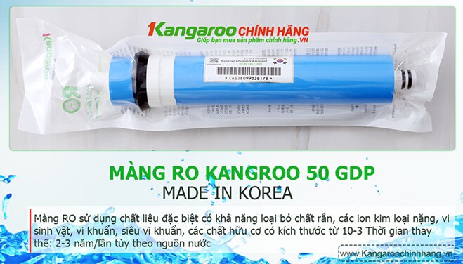 Màng RO của Kangaroo KG104A sở hữu khả năng lọc nước ấn tượng