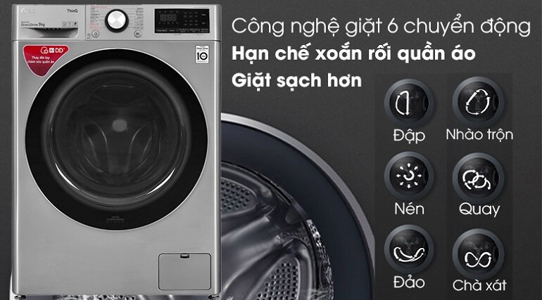 Máy giặt sấy LG Inverter giặt 9kg sấy 5kg FV1209D5P