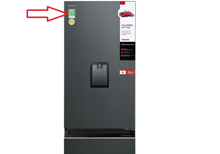 Cách xác định tên sản phẩm tủ lạnh Toshiba lấy nước ngoài