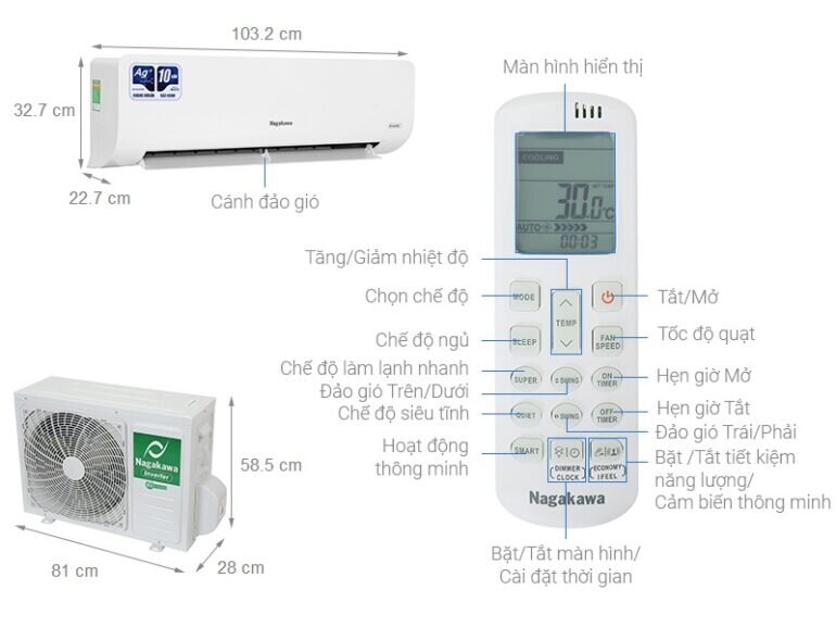 Điều hòa Nagakawa NIS-C24R2H10 cách dùng thế nào?