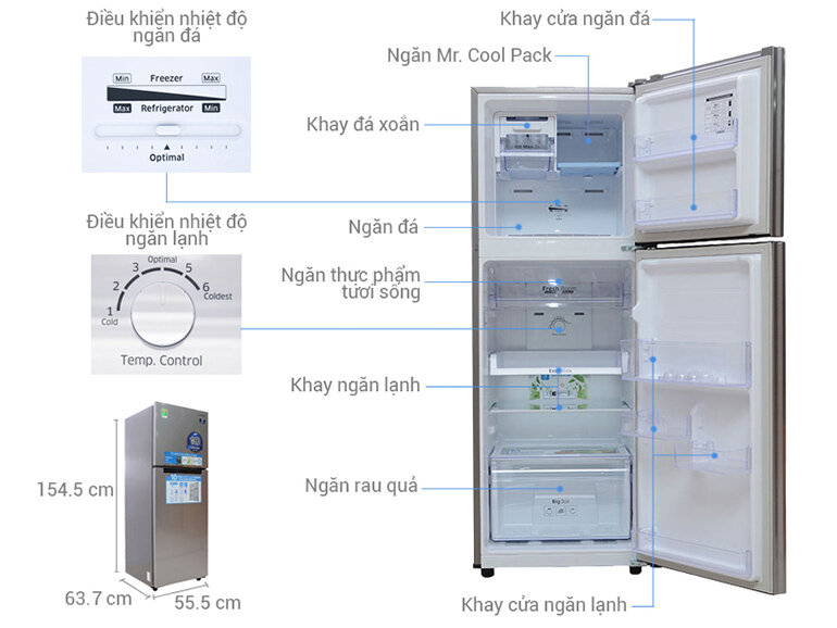 Tủ lạnh Samsung Inverter RT22FARBDSA/SV 234l