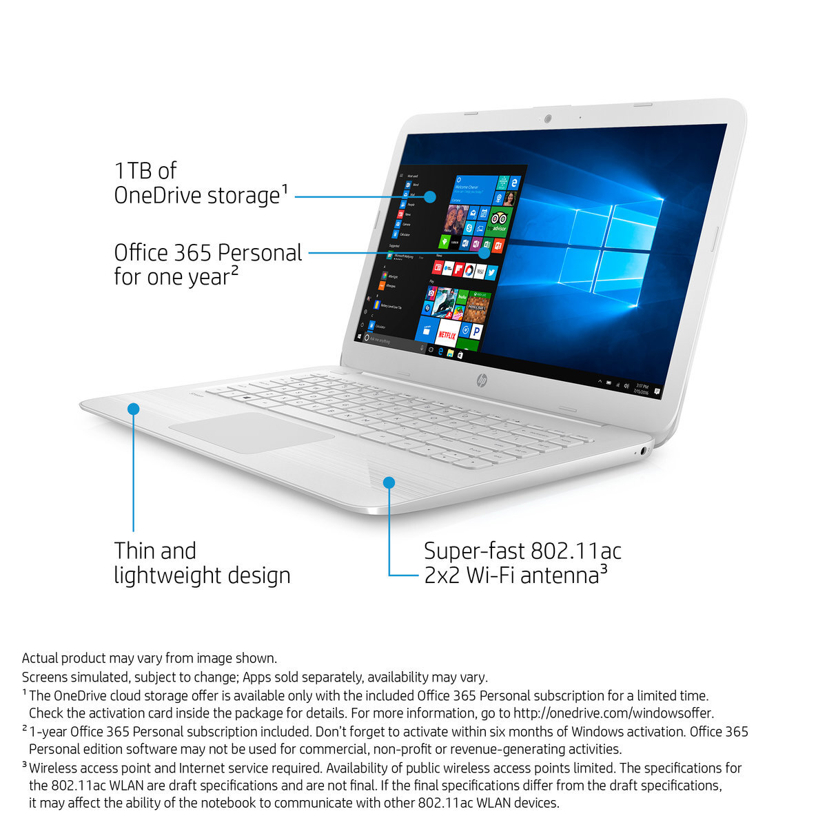 Laptop HP Stream có thiết kế mỏng, gọn nhẹ