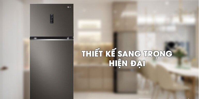 Tủ lạnh LG GN-H392BL có thiết kế đơn giản không quá cầu kỳ về ngoại hình