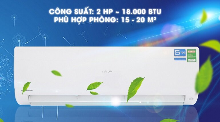 điều hòa Aqua 18000 BTU 1 chiều Inverter AQA-KCR18PA gas R-32