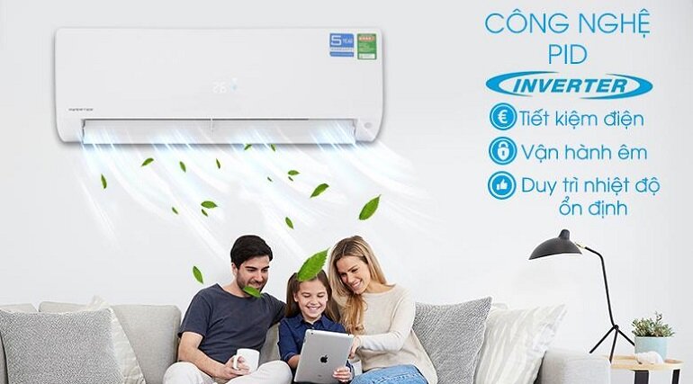 Điều hòa Aqua 9000 BTU 1 chiều Inveter AQA-KCR9PA gas R-32