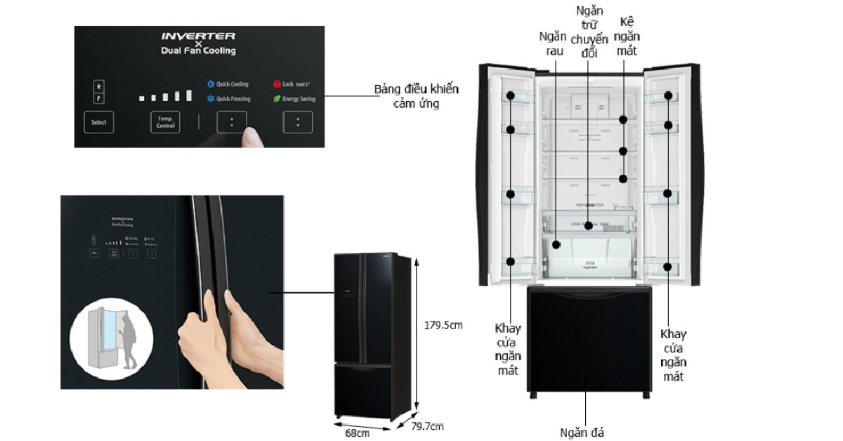 5 điều cần biết về tủ lạnh Hitachi Inverter 415 lít R-FWB490PGV9(GBK) trước khi chọn mua