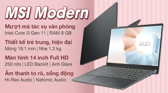 Laptop MSI Modern 14 B11MOU 1027VN