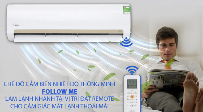 điều hòa Midea 9000 btu msma3-10crn1 làm mát tốt.