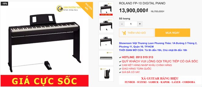 Đàn piano điện Roland FP-10