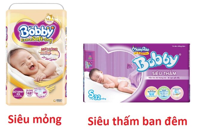 Tã dán Bobby có 2 loại sử dụng ban ngày và ban đêm