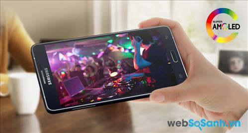 Samsung trang bị cho Galaxy A7 màn hình cảm ứng điện dung kích thước 5.5-inch với độ phân giải 1080 x 1920 pixel sử dụng công nghệ màn hình Super AMOLED