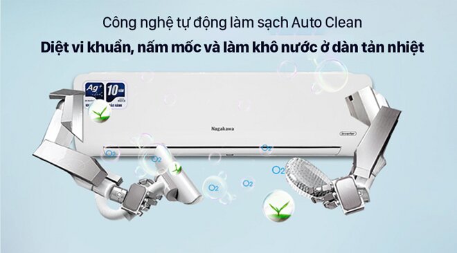 Điều hòa Nagakawa 1 chiều NIS-C09R2T28 được trang bị chức năng Auto Clean hiện đại