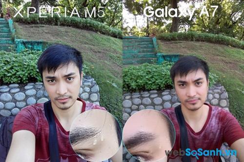 Ưu điểm camera trước của Galaxy A7 là góc chụp rộng