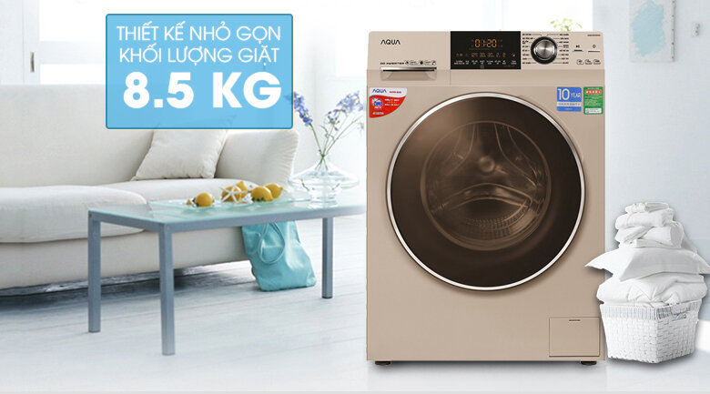 máy giặt Aqua 8.5kg cửa ngang