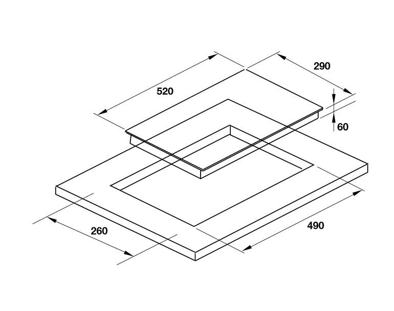 Kích thước bếp từ đôi Hafele HC-I302E 535.61.770