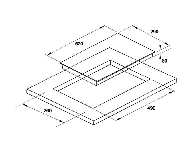 Kích thước bếp từ đôi Hafele HC-I302E 535.61.770