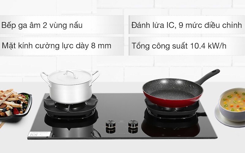 Tìm hiểu chi tiết bếp gas âm Electrolux EHG8251BC về thiết kế, tính năng và công nghệ