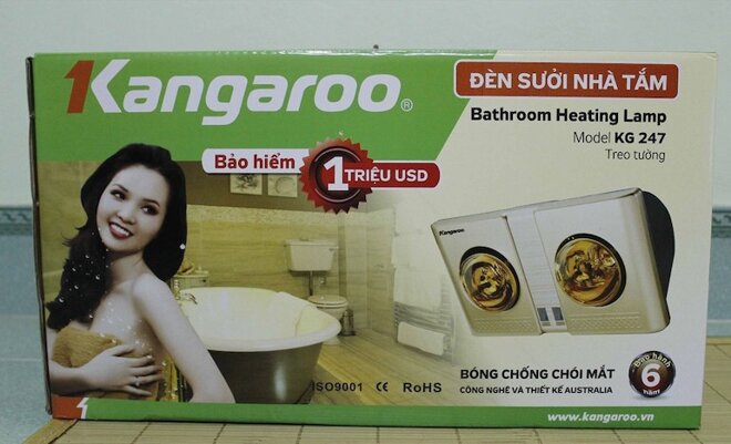 Đèn sưởi Kangaroo 2 bóng và mức độ an toàn