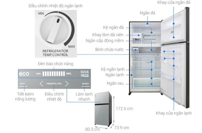 Tủ lạnh Toshiba Inverter 555 lít GR-AG58VA (X)