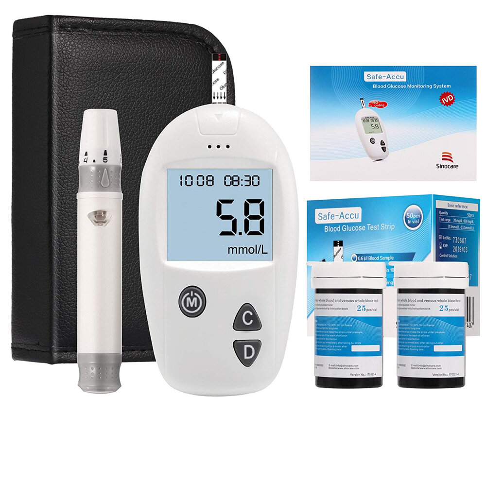 Máy đo đường huyết giá bao nhiêu? Máy đo đường huyết Sinocare Safe Accu 2