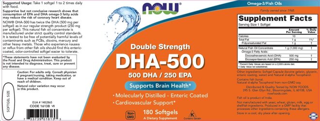 DHA-500 Now Foods tốt cho sự phát triển não bộ của trẻ nhỏ 