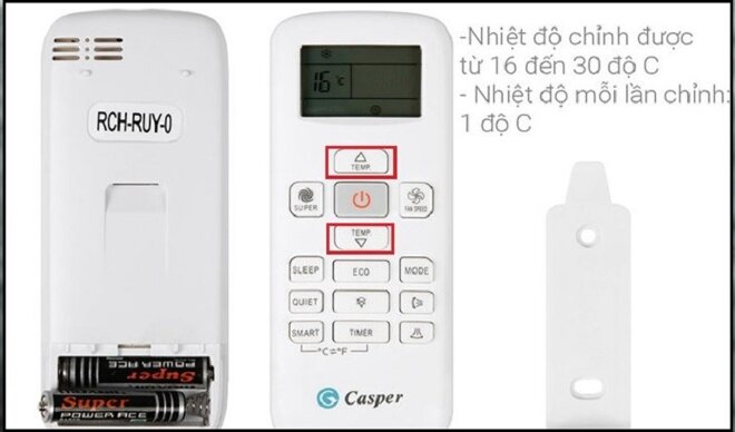 cách dùng điều khiển điều hòa Casper