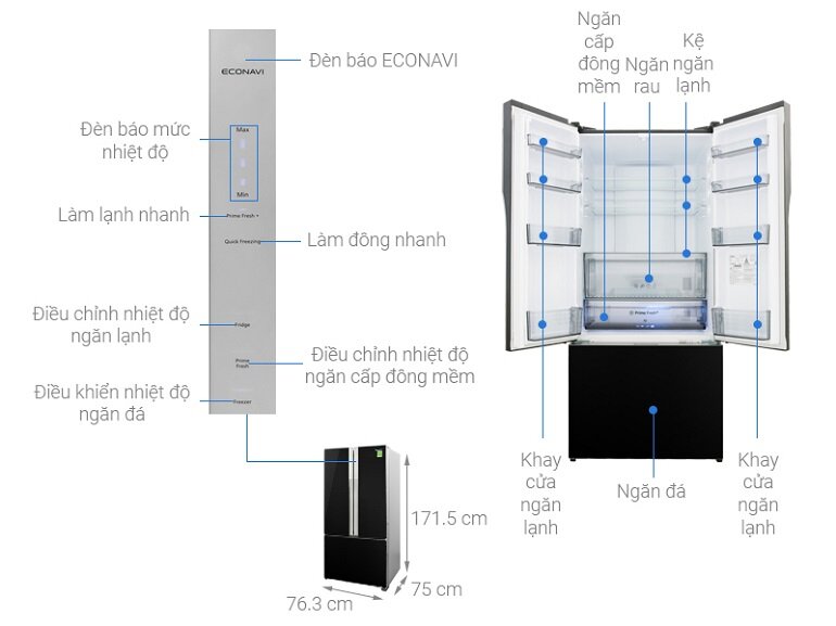 Tủ lạnh Panasonic 3 cánh