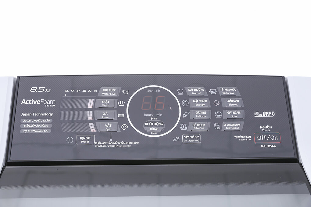 Máy giặt Panasonic được trang bị bảng điều khiển song ngữ Anh - Việt