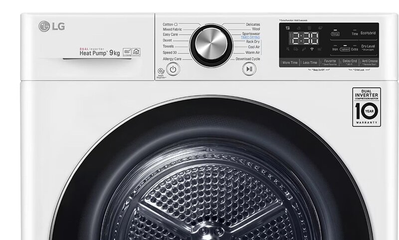 Máy sấy LG DVHP09W giảm còn từ 8 triệu đồng, tiết kiệm điện và bảo vệ vải tốt