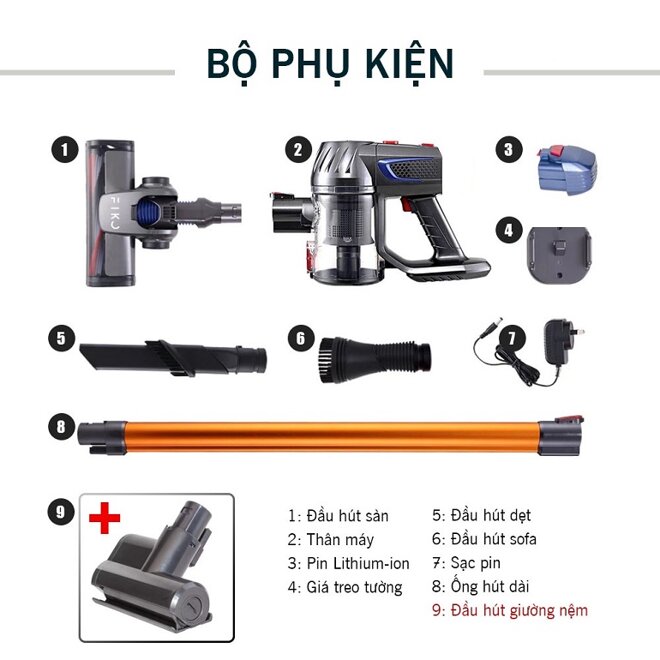 Máy hút bụi không dây Fiko V6