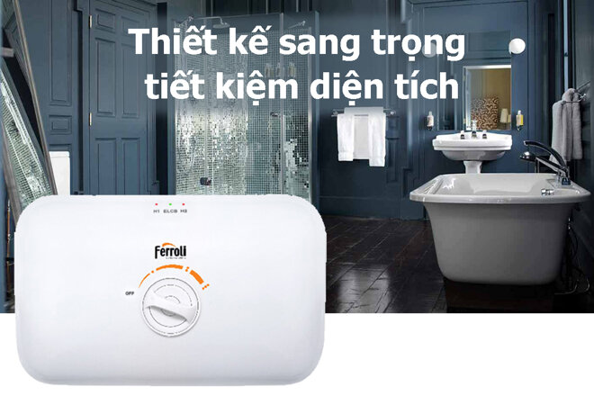  Máy nước nóng trực tiếp không bơm Ferroli Rita FS-4.5TE Trắng 