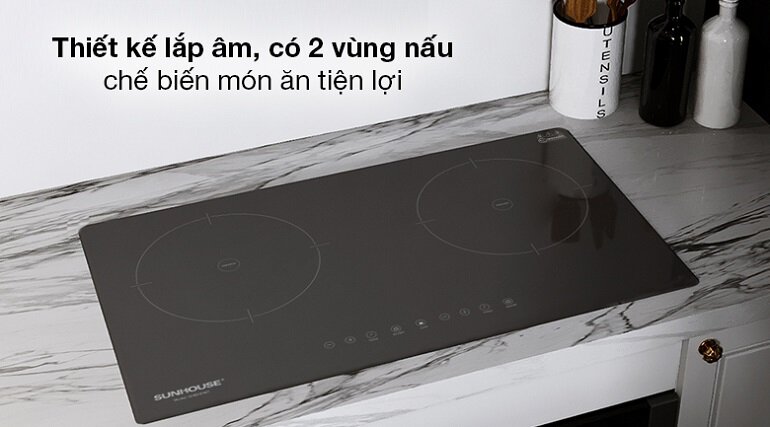 Bếp từ âm 2 vùng nấu Sunhouse SHB9111MT