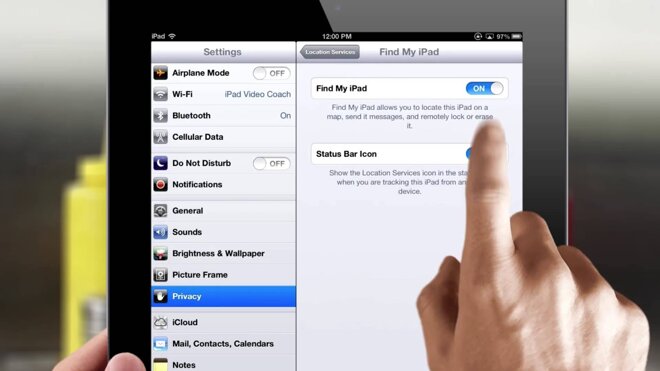 Cách kích hoạt tính năng Find My iPad