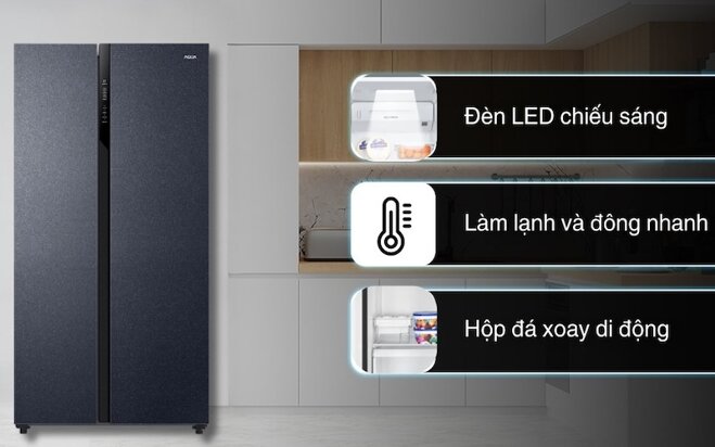 Tủ lạnh Aqua Inverter 550 lít AQR-S612XA(CBC) kiểu dáng sang trọng, công nghệ hiện đại