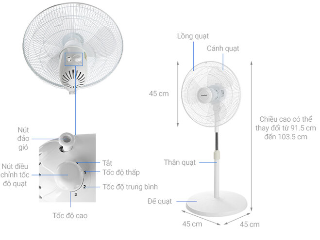 Quạt lửng Comfee CF-FF4019VFW