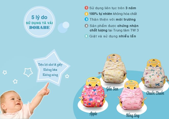 Combo bỉm vải Dorable